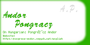 andor pongracz business card